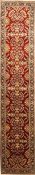 Semnan Red Runner Hand Knotted 2'5" X 11'9"  Area Rug 250-22787