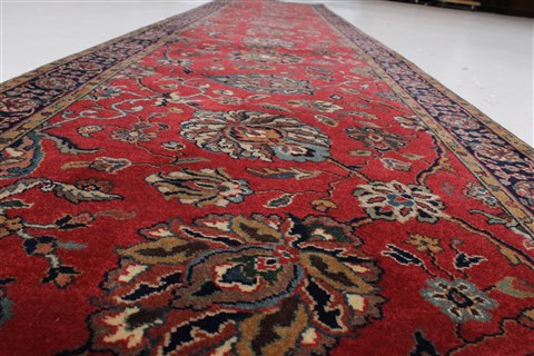 Tabriz Red Runner Hand Knotted 27 X 123 Area Rug 250-22791 Image 2