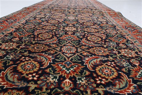 Semnan Blue Runner Hand Knotted 28 X 1110 Area Rug 250-22792 Image 2