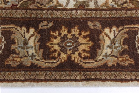 Kashan Beige Runner Hand Knotted 27 X 1110 Area Rug 250-22796 Image 2