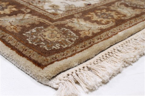 Kashan Beige Runner Hand Knotted 27 X 1110 Area Rug 250-22796 Image 5