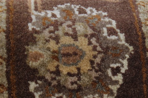 Kashan Beige Runner Hand Knotted 27 X 1110 Area Rug 250-22796 Image 8