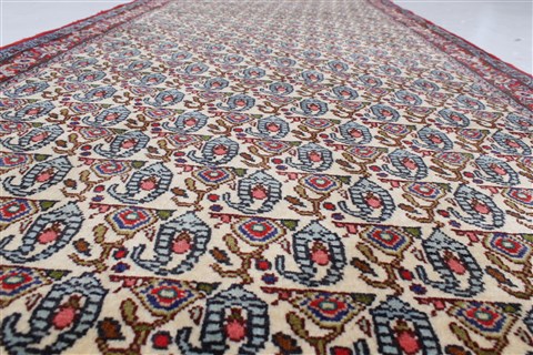 Sanandaj Beige Runner Hand Knotted 31 X 126 Area Rug 250-22799 Image 1