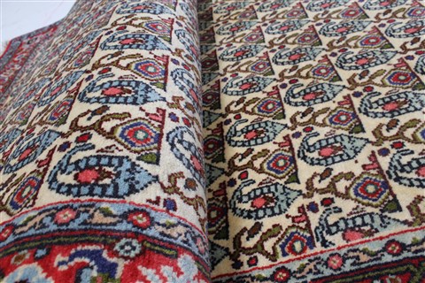 Sanandaj Beige Runner Hand Knotted 31 X 126 Area Rug 250-22799 Image 9