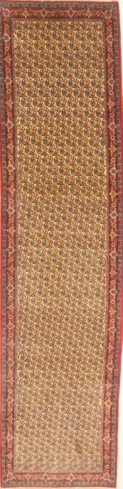 Sanandaj Beige Runner Hand Knotted 31 X 126 Area Rug 250-22799 Image 0