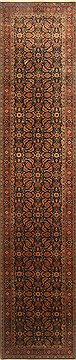 Herati Black Runner Hand Knotted 2'7" X 11'11"  Area Rug 250-22800