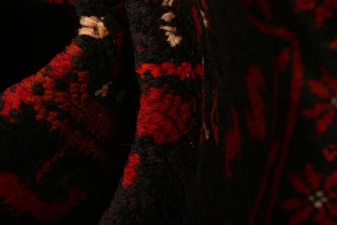 Baluch Black Runner Hand Knotted 54 X 99 Area Rug 100-22801 Image 1