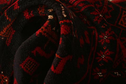 Baluch Black Runner Hand Knotted 54 X 99 Area Rug 100-22801 Image 2