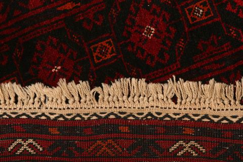 Baluch Black Runner Hand Knotted 54 X 99 Area Rug 100-22801 Image 8
