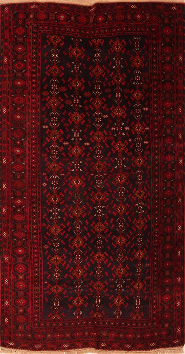Baluch Black Runner Hand Knotted 54 X 99 Area Rug 100-22801 Image 0