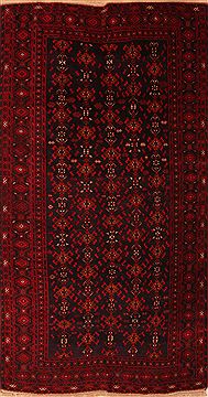 Baluch Black Runner Hand Knotted 5'4" X 9'9"  Area Rug 100-22801