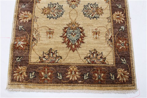 Ziegler Beige Runner Hand Knotted 26 X 119 Area Rug 250-22802 Image 4