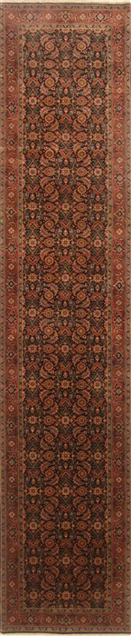 Herati Black Runner Hand Knotted 27 X 120  Area Rug 250-22807 Image 0