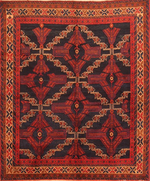 Afshar Red Hand Knotted 50 X 62 Area Rug 100-22812 Image 0