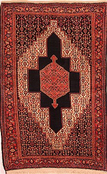 Sanandaj Red Hand Knotted 4'8" X 7'1"  Area Rug 100-22813