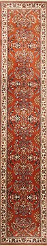 Indian sarouk Brown Runner 10 to 12 ft Wool Carpet 22814