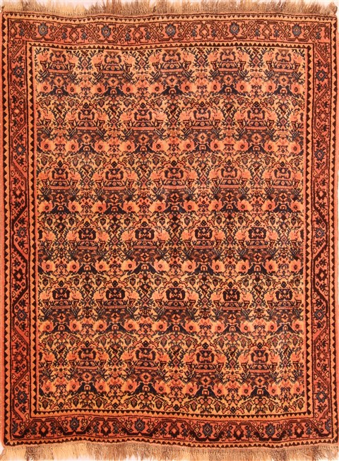 Qashqai Orange Hand Knotted 51 X 66 Area Rug 100-22816 Image 0