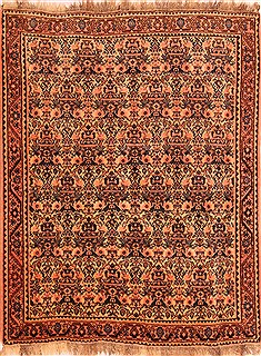 Qashqai Orange Hand Knotted 5'1" X 6'6"  Area Rug 100-22816