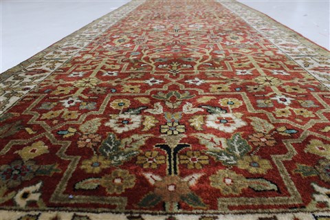 Herati Brown Runner Hand Knotted 26 X 119 Area Rug 250-22817 Image 1