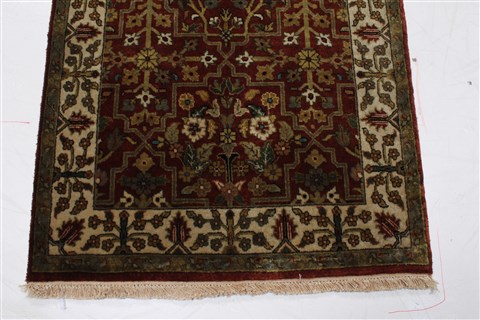 Herati Brown Runner Hand Knotted 26 X 119 Area Rug 250-22817 Image 6