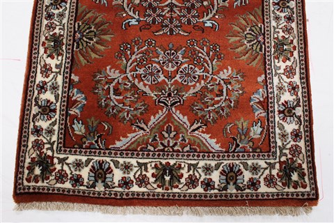 Sarouk Brown Runner Hand Knotted 26 X 124 Area Rug 250-22820 Image 4