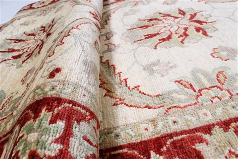 Pishavar Beige Runner Hand Knotted 29 X 99 Area Rug 250-22822 Image 3