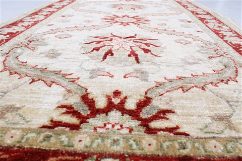 Pishavar Beige Runner Hand Knotted 29 X 99 Area Rug 250-22822 Image 6