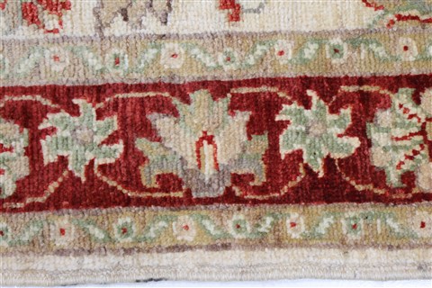 Pishavar Beige Runner Hand Knotted 29 X 99 Area Rug 250-22822 Image 7
