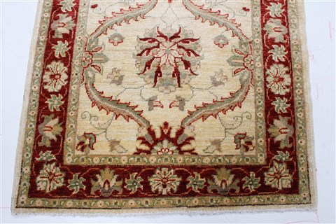 Pishavar Beige Runner Hand Knotted 29 X 99 Area Rug 250-22822 Image 9