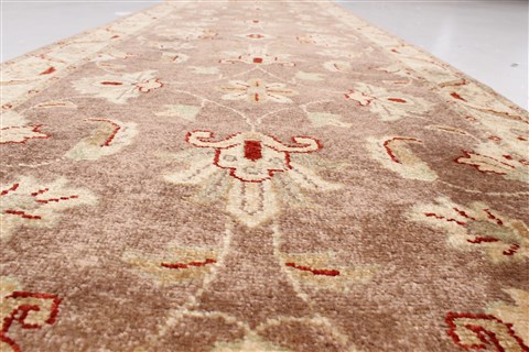 Pishavar Brown Runner Hand Knotted 26 X 101 Area Rug 250-22824 Image 11