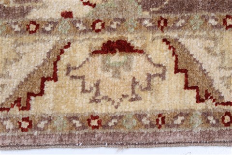 Pishavar Brown Runner Hand Knotted 26 X 101 Area Rug 250-22824 Image 1