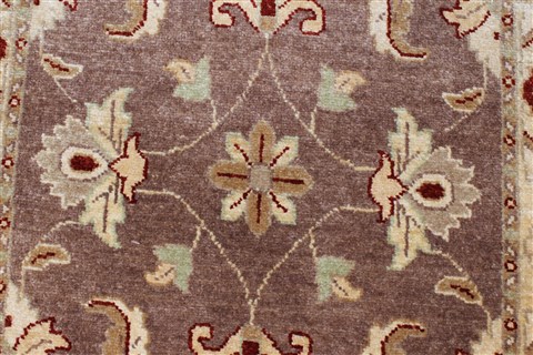 Pishavar Brown Runner Hand Knotted 26 X 101 Area Rug 250-22824 Image 2