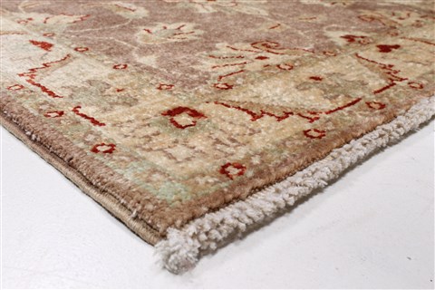 Pishavar Brown Runner Hand Knotted 26 X 101 Area Rug 250-22824 Image 4