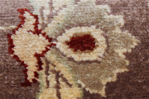 Pishavar Brown Runner Hand Knotted 26 X 101 Area Rug 250-22824 Image 7