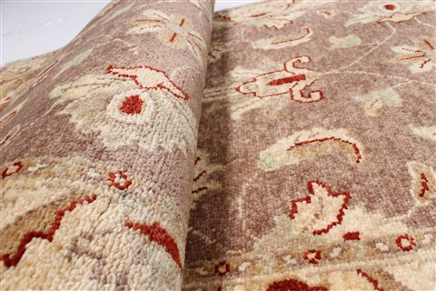 Pishavar Brown Runner Hand Knotted 26 X 101 Area Rug 250-22824 Image 8