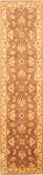 Pishavar Brown Runner Hand Knotted 26 X 101 Area Rug 250-22824 Image 0