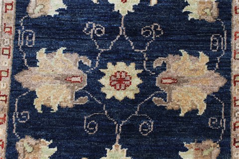 Pishavar Blue Runner Hand Knotted 29 X 98 Area Rug 250-22829 Image 3
