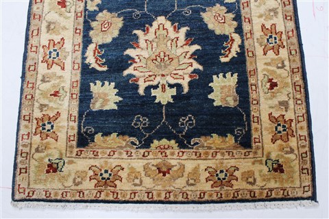 Pishavar Blue Runner Hand Knotted 29 X 98 Area Rug 250-22829 Image 4