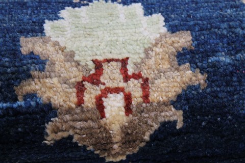 Pishavar Blue Runner Hand Knotted 29 X 98 Area Rug 250-22829 Image 7