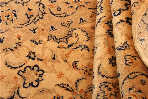 Tabriz Beige Square Hand Knotted 411 X 53 Area Rug 100-22838 Image 4