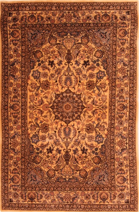 Kerman Yellow Hand Knotted 40 X 60 Area Rug 100-22842 Image 0