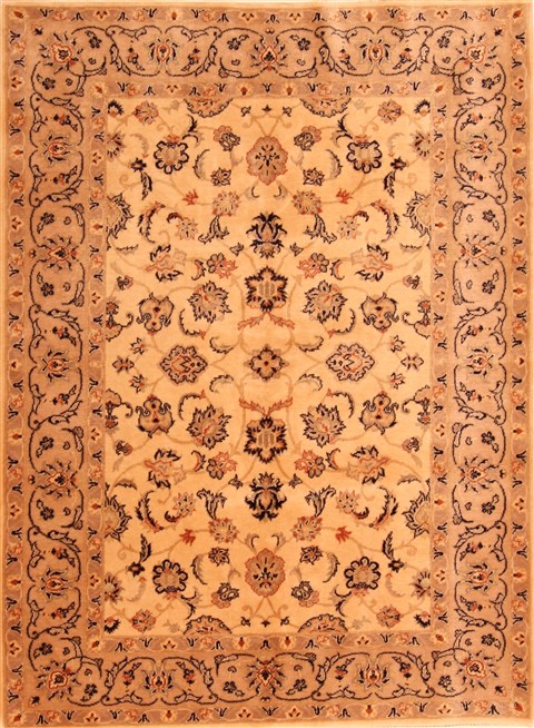 Tabriz Beige Hand Knotted 42 X 63  Area Rug 253-22846 Image 0