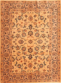 Romania Tabriz Beige Rectangle 3x5 ft Wool Carpet 22848