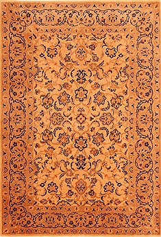 Romania Tabriz Beige Rectangle 4x6 ft Wool Carpet 22850