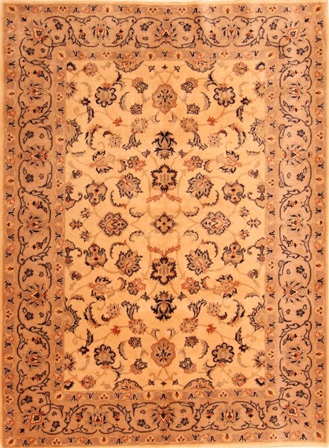 Tabriz Beige Hand Knotted 33 X 411 Area Rug 100-22854 Image 0