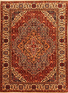 Romania Tabriz Red Rectangle 5x7 ft Wool Carpet 22869