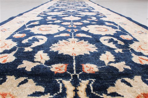 Pishavar Blue Runner Hand Knotted 29 X 910 Area Rug 250-22901 Image 13