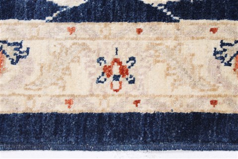 Pishavar Blue Runner Hand Knotted 29 X 910 Area Rug 250-22901 Image 2