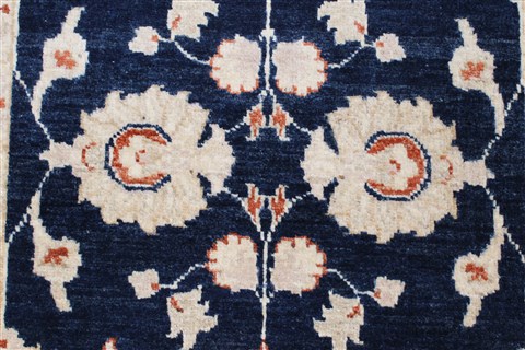 Pishavar Blue Runner Hand Knotted 29 X 910 Area Rug 250-22901 Image 3