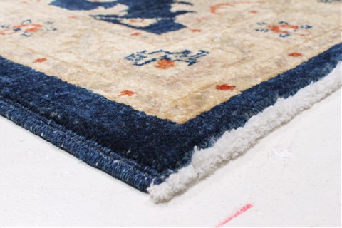 Pishavar Blue Runner Hand Knotted 29 X 910 Area Rug 250-22901 Image 5